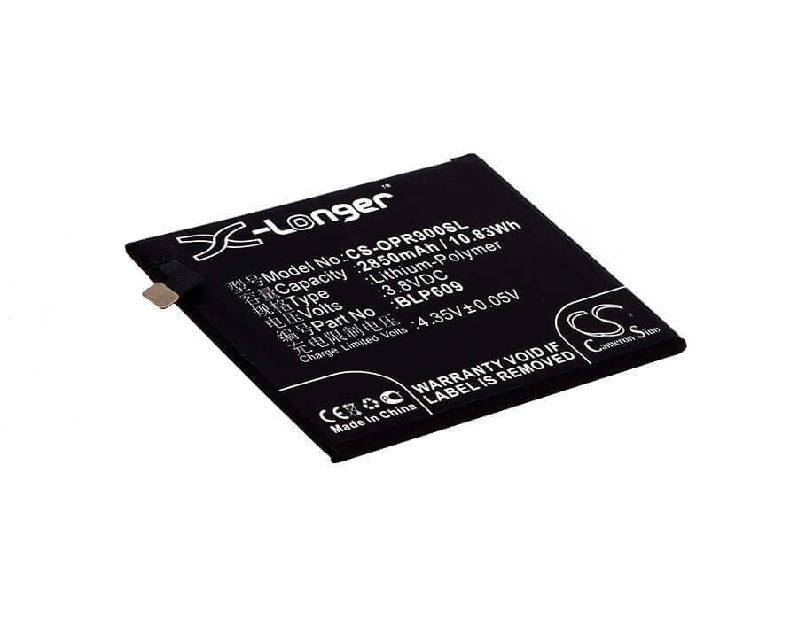 3.8V, Li-Polymer, 2850mAh, SmartPhone battery fits Oppo, Blp609, F1 Plus, R9, 10.83Wh Mobile, SmartPhone Cameron Sino Technology Limited (Smartphone)