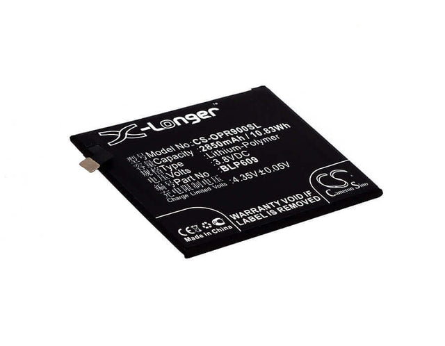 3.8V, Li-Polymer, 2850mAh, SmartPhone battery fits Oppo, Blp609, F1 Plus, R9, 10.83Wh Mobile, SmartPhone Cameron Sino Technology Limited (Smartphone)