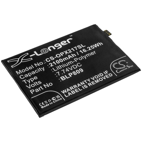 7.74V, Li-Polymer, 2100mAh, SmartPhone battery fits Oppo, Blp809, Realme Q2 Pro, Rmx2173, 16.25Wh Mobile, SmartPhone Cameron Sino Technology Limited (Smartphone)