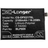7.74V, Li-Polymer, 2100mAh, SmartPhone battery fits Oppo, Blp809, Realme Q2 Pro, Rmx2173, 16.25Wh Mobile, SmartPhone Cameron Sino Technology Limited (Smartphone)