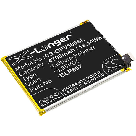 3.85V, Li-Polymer, 4700mAh, SmartPhone battery fits Oppo, Blp807, Realme V5, 18.1Wh Mobile, SmartPhone Cameron Sino Technology Limited (Smartphone)