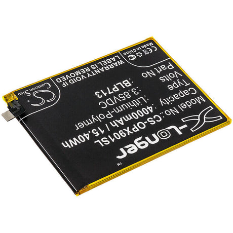 3.85V, Li-Polymer, 4000mAh, SmartPhone battery fits Oppo, Blp713, Realme X, Rmx1901, 15.4Wh Mobile, SmartPhone Cameron Sino Technology Limited (Smartphone)