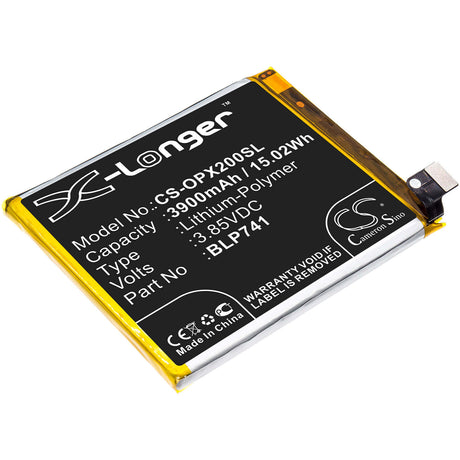 3.85V, Li-Polymer, 3900mAh, SmartPhone battery fits Oppo, Blp741, Realme X2, 15.02Wh Mobile, SmartPhone Cameron Sino Technology Limited (Smartphone)