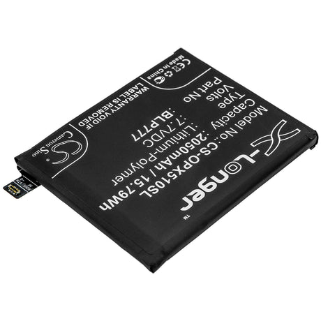 7.7V, Li-Polymer, 2050mAh, SmartPhone battery fits Oppo, Blp777, Realme X50 Pro 5g, Rmx2072, 15.79Wh Mobile, SmartPhone Cameron Sino Technology Limited (Smartphone)