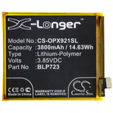3.85V, Li-Polymer, 3800mAh, SmartPhone battery fits Oppo, Blp723, Realme Xt, Rmx1921, 14.63Wh Mobile, SmartPhone Cameron Sino Technology Limited (Smartphone)