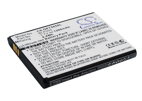 3.7V, Li-ion, 1200mAh, SmartPhone battery fits Oppo, Blp505, T9, 4.44Wh Mobile, SmartPhone Cameron Sino Technology Limited (Smartphone)