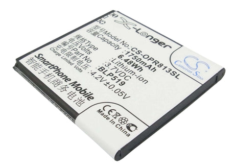 3.7V, Li-ion, 1750mAh, SmartPhone battery fits Oppo, Blp519, 701t, R813t, 6.48Wh Mobile, SmartPhone Cameron Sino Technology Limited (Smartphone)