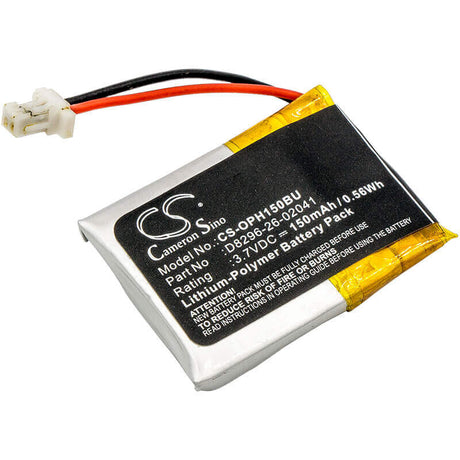 3.7V, Li-Polymer, 150mAh, CMOS / BackUp battery fits Opticon, D8296-26-02041, H15, H-15a, 0.56Wh CMOS / BackUp Cameron Sino Technology Limited
