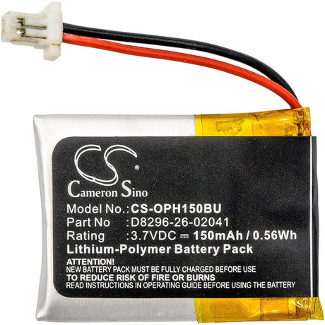3.7V, Li-Polymer, 150mAh, CMOS / BackUp battery fits Opticon, D8296-26-02041, H15, H-15a, 0.56Wh CMOS / BackUp Cameron Sino Technology Limited