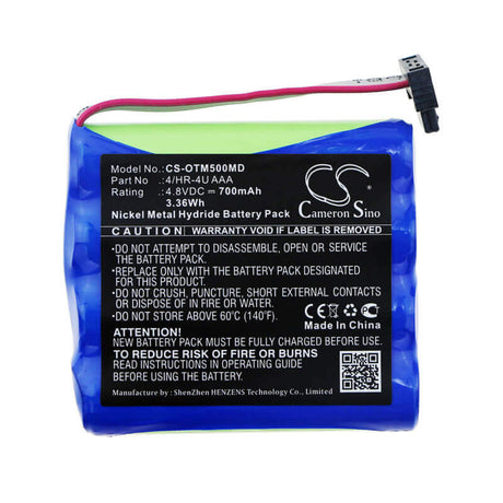 4.8V, Ni-MH, 700mAh, Medical battery fits Optomed, 4/hr-4u Aaa, Smartscope M5, Smartscope M5 Pro, 3.36Wh Medical Cameron Sino Technology Limited (Medical)