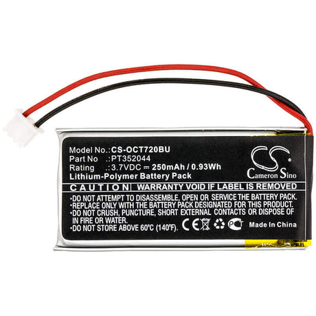 3.7V, Li-Polymer, 250mAh, CMOS / BackUp battery fits Oracle, Pt352044, Tablet 720, Tablet 721, 0.93Wh CMOS / BackUp Cameron Sino Technology Limited