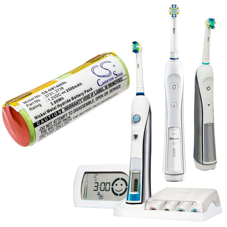 1.2V, Ni-MH, 2500mAh, Toothbrush battery fits Oral-b, 3731, 9900 Toothbrush, Professional Care 8000, 3Wh Toothbrush Cameron Sino Technology Limited