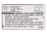 3.7V, Li-ion, 800mAh, Two-Way Radio battery fits Oregon Scientific, Fyx053048a, Tp391, Tp393, 2.96Wh Two-Way Radio Cameron Sino Technology Limited (Suspended)