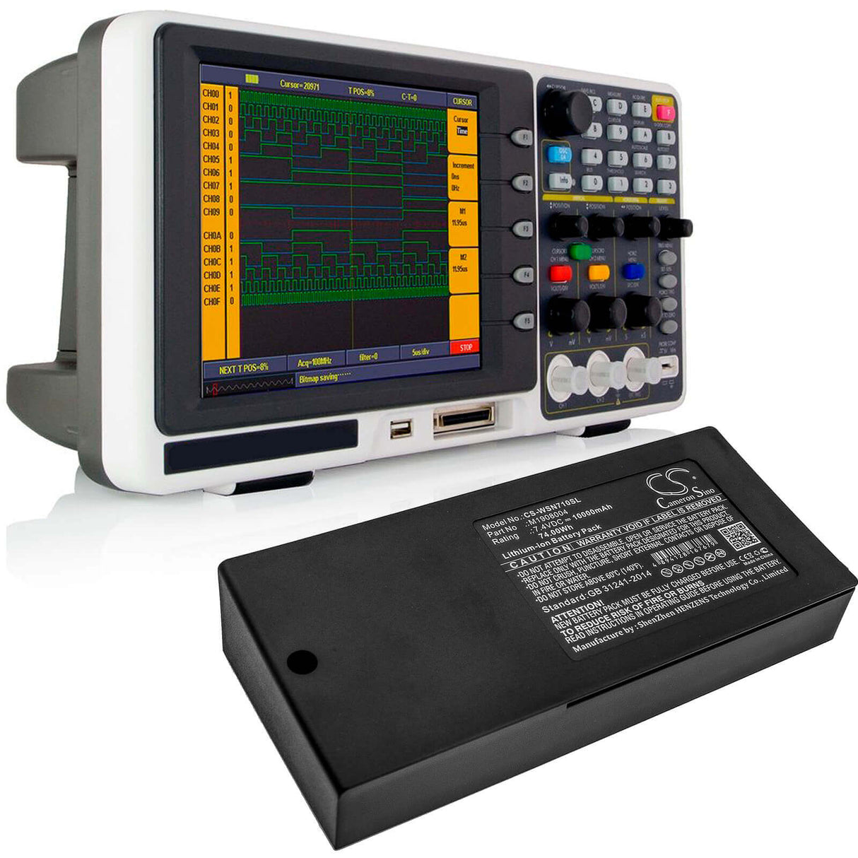 Equipment Battery for Owon, Mso7062td, Mso7062td-v, Mso7102td 7.4v, 10000mah - 74.00wh Equipment, Survey, Test Cameron Sino Technology Limited   