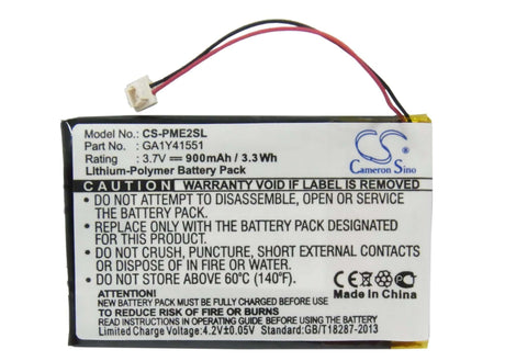 3.7V, Li-Polymer, 900mAh, PDA battery fits Palm, Ga1y41551, Tungsten E2, 3.33Wh PDA, Pocket PC Cameron Sino Technology Limited