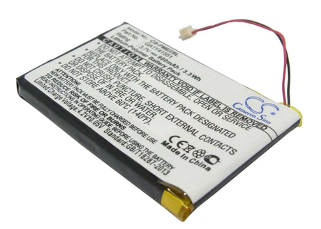 3.7V, Li-Polymer, 900mAh, PDA battery fits Palm, Ga1y41551, Tungsten E2, 3.33Wh PDA, Pocket PC Cameron Sino Technology Limited