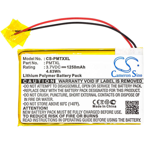 3.7V, Li-Polymer, 1250mAh, PDA battery fits Palm, Tungsten Tx, 4.63Wh PDA, Pocket PC Cameron Sino Technology Limited