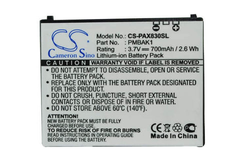 3.7V, Li-ion, 700mAh, SmartPhone battery fits Panasonic, Softbank, Pmbak1, 824p, 830p, 2.59Wh Mobile, SmartPhone Cameron Sino Technology Limited (Suspended)