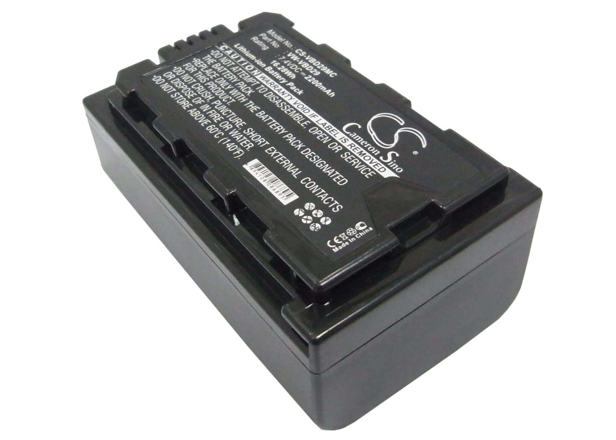 7.4V, Li-ion, 2200mAh, Camera battery fits Panasonic, Vw-vbd29, Aj-px270, Aj-px298, 16.28Wh Camera Cameron Sino Technology Limited (Camera)