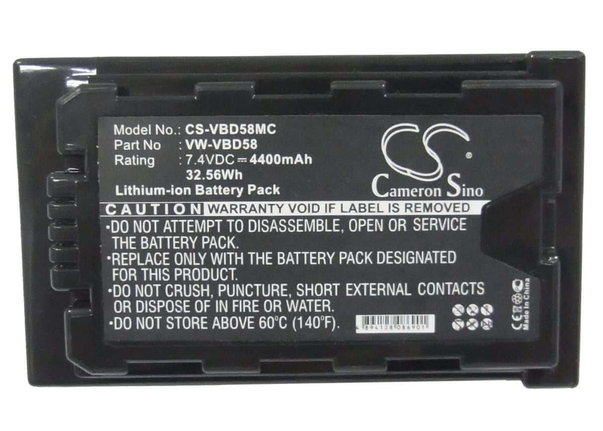 7.4V, Li-ion, 4400mAh, Camera battery fits Panasonic, Vw-vbd29, Aj-px270, Aj-px298, 32.56Wh Camera Cameron Sino Technology Limited (Camera)
