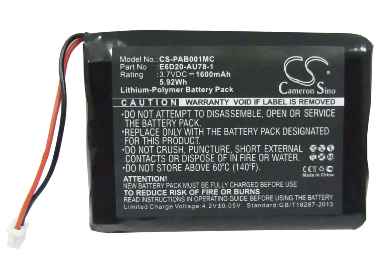 3.7V, Li-Polymer, 1600mAh, Camera battery fits Panasonic, E6d20-au78-1, Arbitrator Body Worn Mics, 5.92Wh Camera Cameron Sino Technology Limited (Camera)