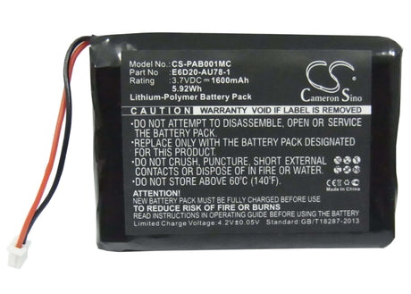 3.7V, Li-Polymer, 1600mAh, Camera battery fits Panasonic, E6d20-au78-1, Arbitrator Body Worn Mics, 5.92Wh Camera Cameron Sino Technology Limited (Camera)
