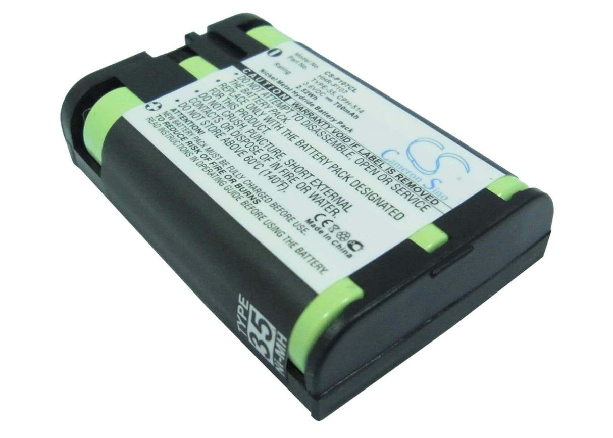 Cordless Phone Battery For Panasonic, HHR-P107, Type 35, 3.6v, 700mah - 2.52wh Cordless Phone Cameron Sino Technology Limited (Cordless Phone)