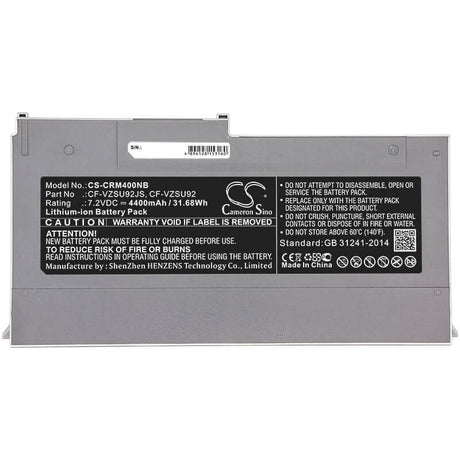 Notebook Battery For Panasonic, Cf-mx3, Cf-mx4, Cf-mx5 7.2v, 4400mah - 31.68wh Notebook, Laptop Cameron Sino Technology Limited