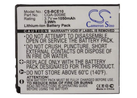 Camera Battery For Panasonic Dmc-fs3, Hm-ta1h, Hm-ta1r, Hm-ta1v, 3.7v, 1050mah - 3.89wh Camera Cameron Sino Technology Limited (Camera)