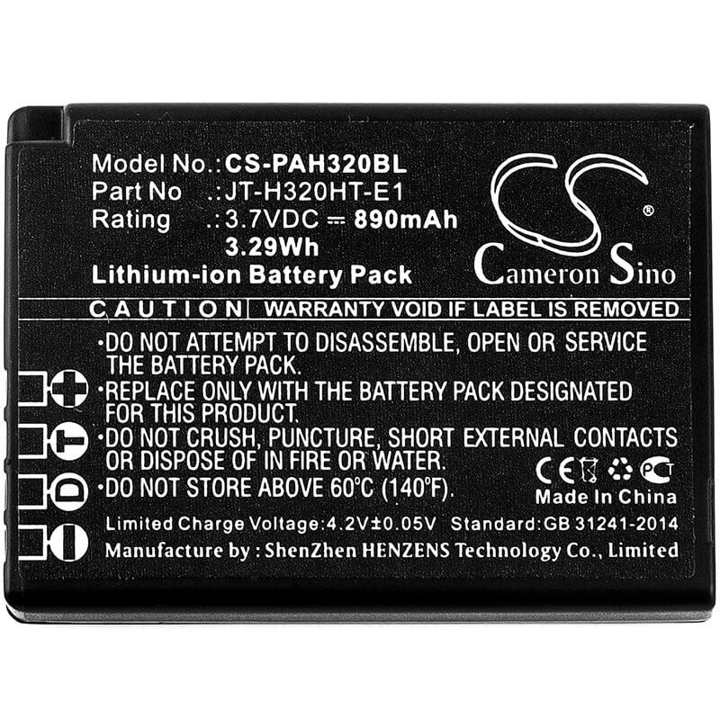 Barcode Scanner Battery For Panasonic Handheld H320, Jt-h320ht, Jt-h320ht-e1 3.7v, 890mah - 3.29wh Barcode Scanner Cameron Sino Technology Limited