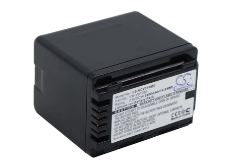 3.6V, Li-ion, 3400mAh, Camera battery fits Panasonic, Vw-vbt190, Hc-250eb, Hc-550eb, 12.24Wh Camera Cameron Sino Technology Limited (Camera)