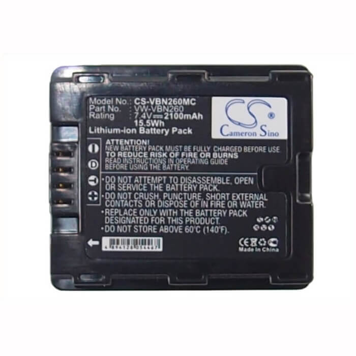 7.4V, Li-ion, 2100mAh, Camera battery fits Panasonic, Vw-vbn260, Hc-x900, Hc-x900m, 15.54Wh Camera Cameron Sino Technology Limited (Camera)
