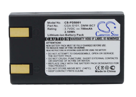 Battery For Panasonic Lumix Dmc-f7, Lumix Dmc-f7-a, 3.7v, 700mah - 2.59wh Camera Cameron Sino Technology Limited (Suspended)   