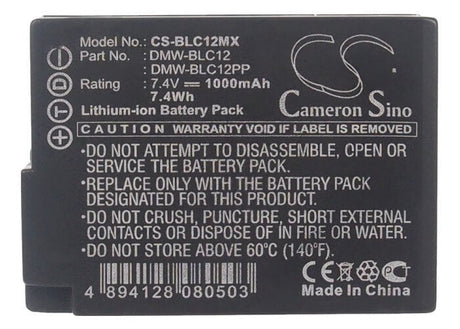 Camera Battery For Panasonic Lumix Dmc-fz200, Lumix Dmc-fz200gk, 7.4v, 1000mah - 7.40wh Camera Cameron Sino Technology Limited (Camera)