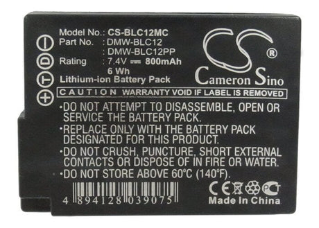 Camera Battery For Panasonic Lumix Dmc-fz200, Lumix Dmc-fz200gk, 7.4v, 800mah - 5.92wh Camera Cameron Sino Technology Limited (Camera)