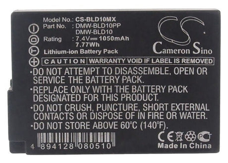 7.4V, Li-ion, 1050mAh, Camera battery fits Panasonic, Dmw-bld10, Lumix Dmc-g3, Lumix Dmc-g3k, 7.77Wh Camera Cameron Sino Technology Limited (Camera)