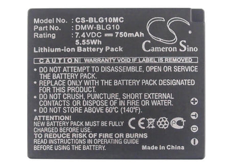 Camera Battery For Panasonic Lumix Dmc-gf6, Lumix Dmc-gf6k, 7.4v, 750mah - 5.55wh Camera Cameron Sino Technology Limited (Camera)