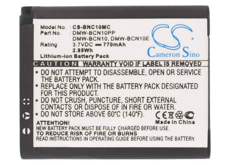 3.7V, Li-ion, 770mAh, Camera battery fits Leica, Panasonic, Bp-dc14, C, V-lux50, 2.849Wh Camera Cameron Sino Technology Limited (Camera)