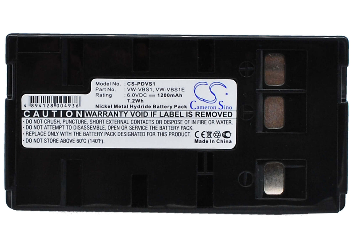 Camera Battery For Panasonic Nv-3ccd1, Nv-61, Nv-63, Nv-g1, 6v, 1200mah - 7.20wh Camera Cameron Sino Technology Limited (Camera)