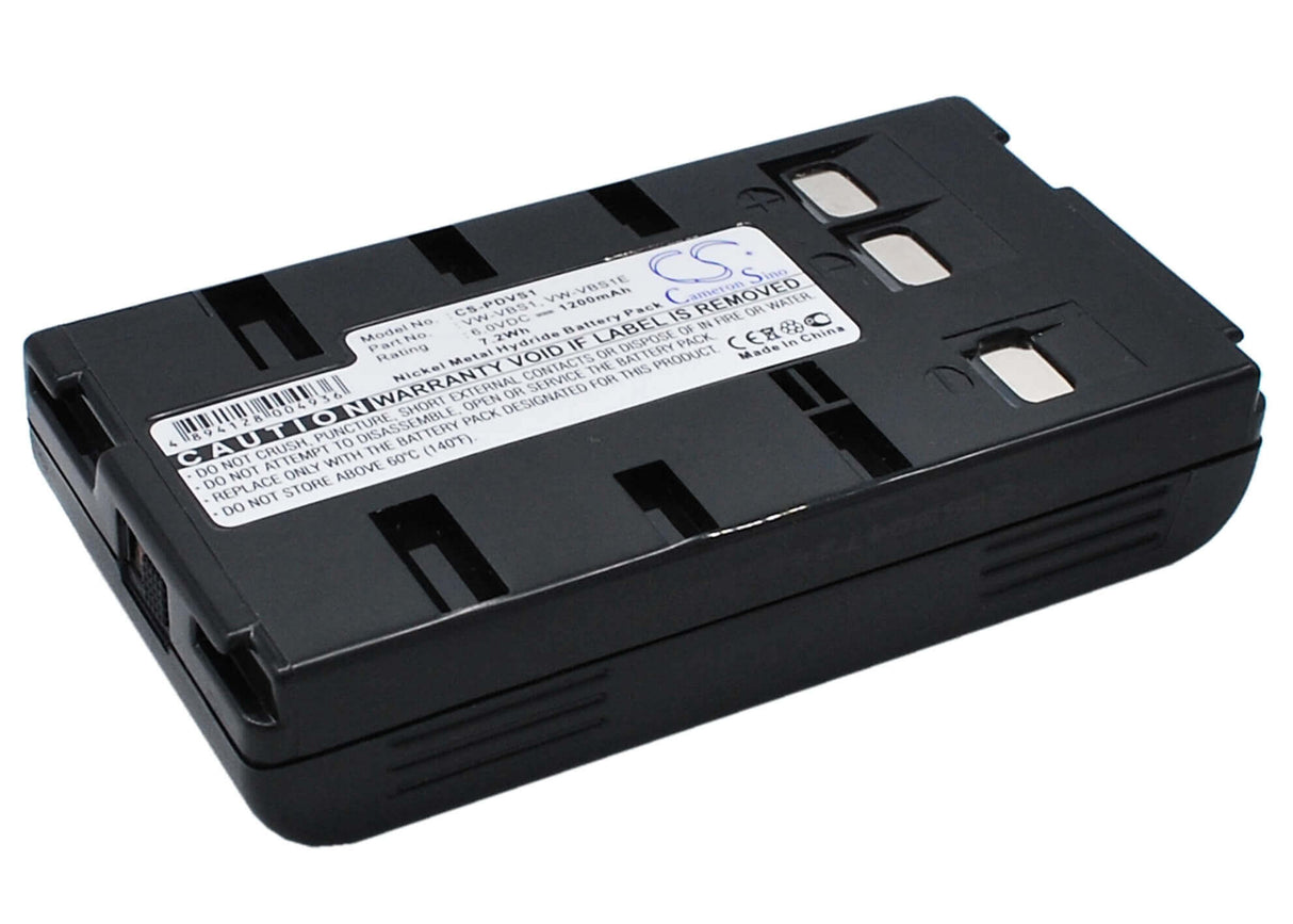 Camera Battery For Panasonic Nv-3ccd1, Nv-61, Nv-63, Nv-g1, 6v, 1200mah - 7.20wh Camera Cameron Sino Technology Limited (Camera)