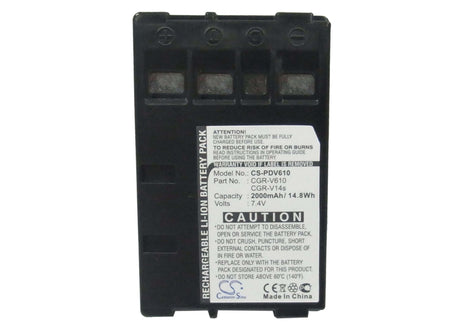 Battery For Panasonic Nvrs7, Nvrx14, Nvrx17, Nvrx18, 7.4v, 2000mah - 14.80wh Camera Cameron Sino Technology Limited (Suspended)   