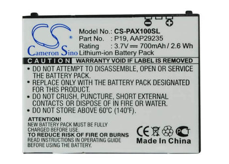 3.7V, Li-ion, 700mAh, SmartPhone battery fits Panasonic, Softbank, Aap29235, P-01a, P-02a, 2.59Wh Mobile, SmartPhone Cameron Sino Technology Limited (Suspended)
