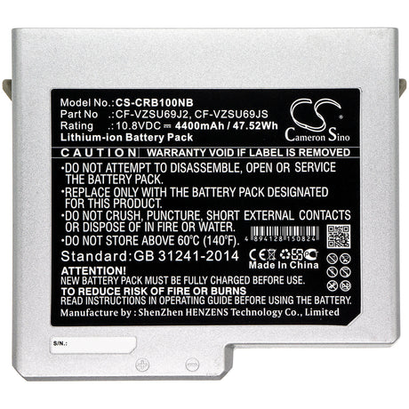 Battery For Panasonic, Toughbook Cf-b11, Toughbook Cf-b10 10.8v, 4400mah - 47.52wh Notebook, Laptop Cameron Sino Technology Limited   