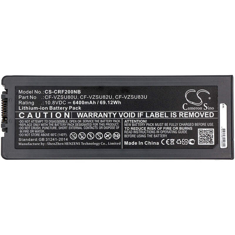 Notebook Battery For Panasonic, Toughbook Cf-c2, Toughbook Cf-c2 Mk1 10.8v, 6400mah - 69.12wh Notebook, Laptop Cameron Sino Technology Limited   