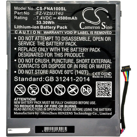 Battery For Panasonic, Toughpad Fz-a1, Toughpad Fz-a1 4g' 7.4v, 4500mah - 33.30wh Tablet Cameron Sino Technology Limited (Suspended)   
