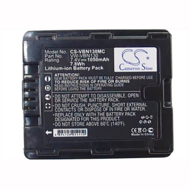 7.4V, Li-ion, 1050mAh, Camera battery fits Panasonic, Vw-vbn130, Hc-x800, Hc-x920, 7.77Wh Camera Cameron Sino Technology Limited (Camera)