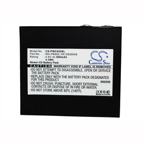 4.8V, Ni-CD, 900mAh, Headset battery fits Panasonic, Pa12830049, Pb-900i, Wx-c1020, 4.32Wh Wireless Headset Cameron Sino Technology Limited
