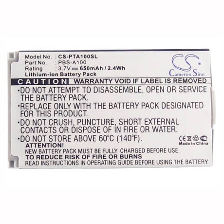 3.7V, Li-ion, 650mAh, SmartPhone battery fits Pantech, Pbs-a100, A100, 2.41Wh Mobile, SmartPhone Cameron Sino Technology Limited (Suspended)