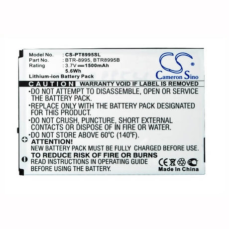 3.7V, Li-ion, 1400mAh, SmartPhone battery fits Verizon, Pantech, Btr-8995, Adr8995, Adr8995vw, 5.18Wh Mobile, SmartPhone Cameron Sino Technology Limited (Smartphone)