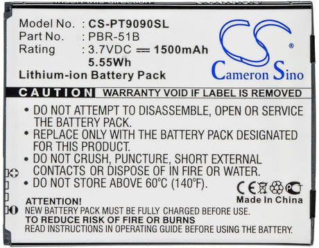 3.7V, Li-ion, 1500mAh, SmartPhone battery fits Pantech, Pbr-51b, Discover, Magnus, 5.55Wh Mobile, SmartPhone Cameron Sino Technology Limited (Suspended)